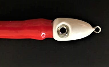 fishing feather rig trolling bullet weighted head lure Wahoo Jet | Epic Co - Red/Gold/Foil Strength Construction Trolling Tube - Weighted Bullet